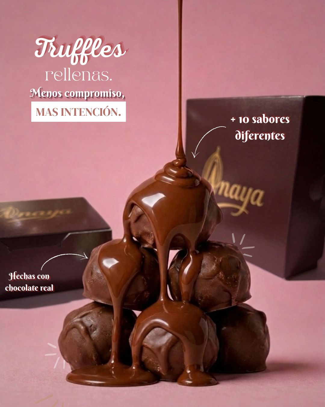 Truffles Anaya con chocolate real